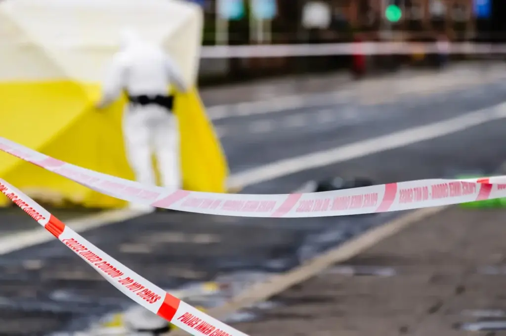 Crime scene area in the UK