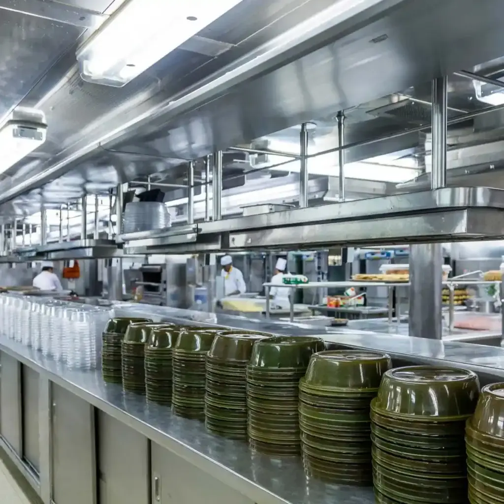 Busy restaurant kitchen