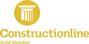 Constructionline gold member accreditation logo.