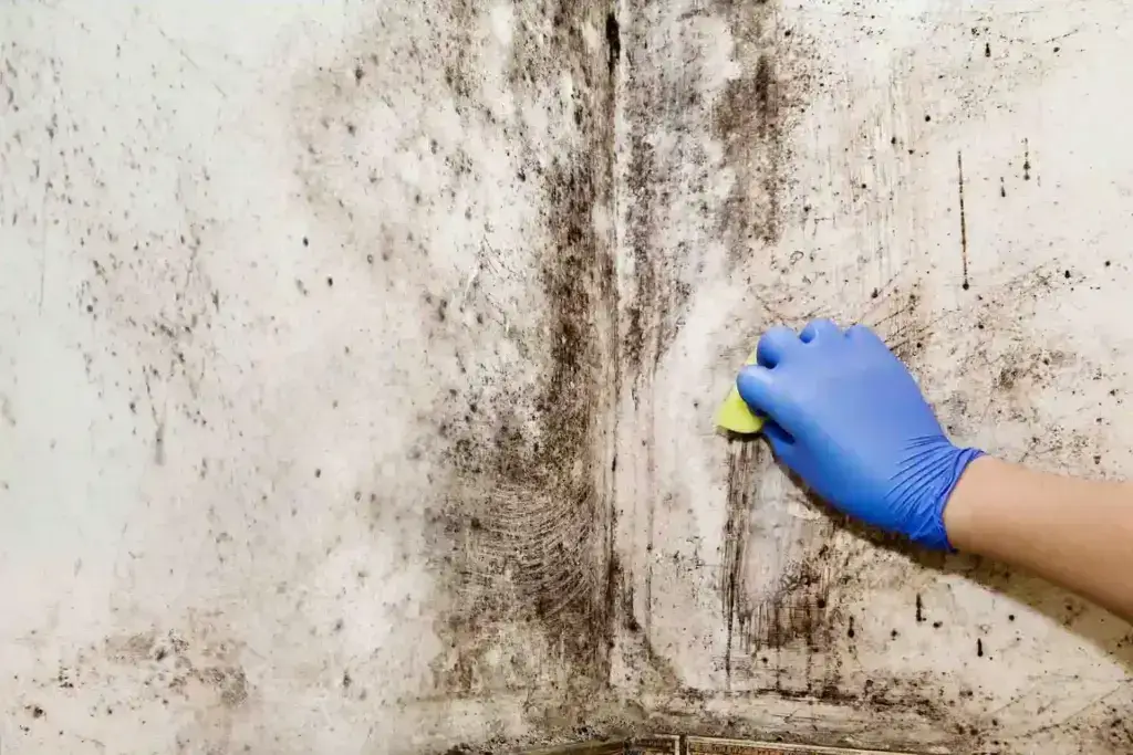 Removing black mould.