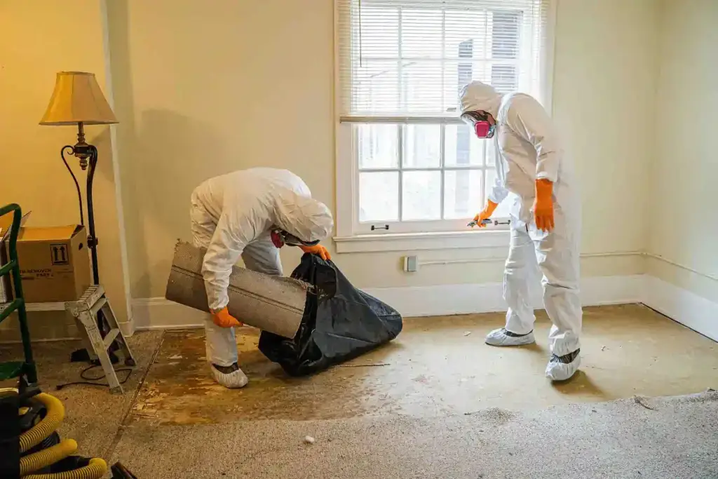 Waste removal during a trauma clean.