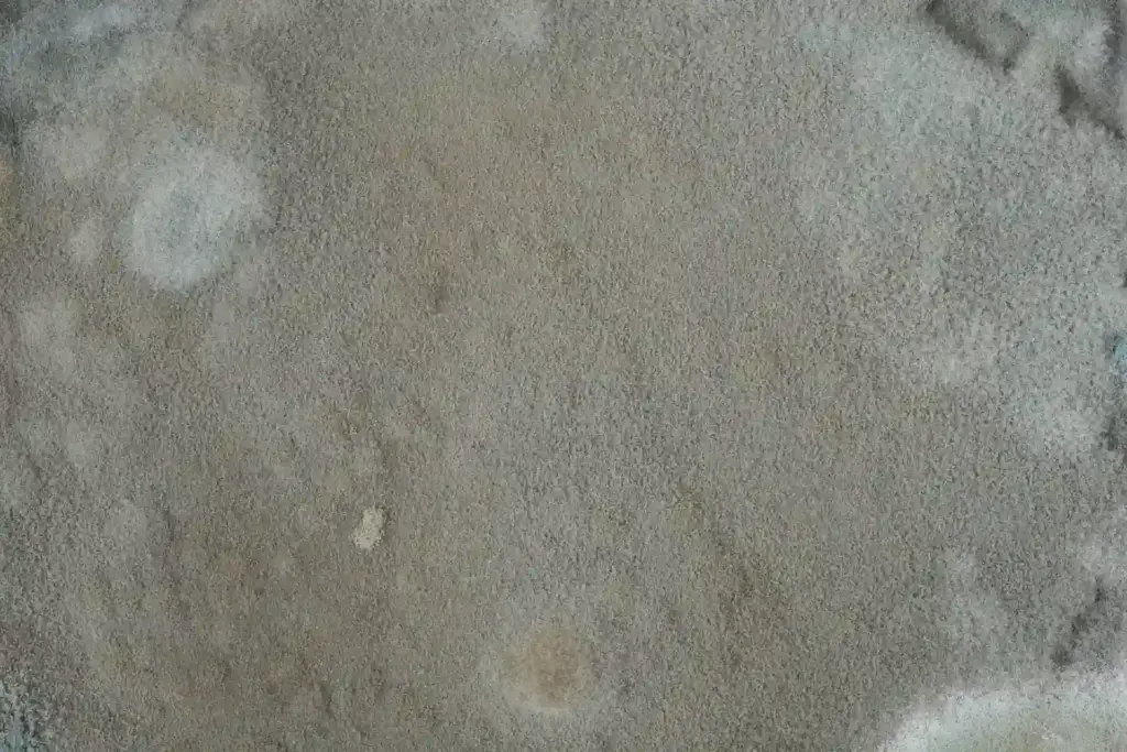 Dark grey and white mould on an interior wall