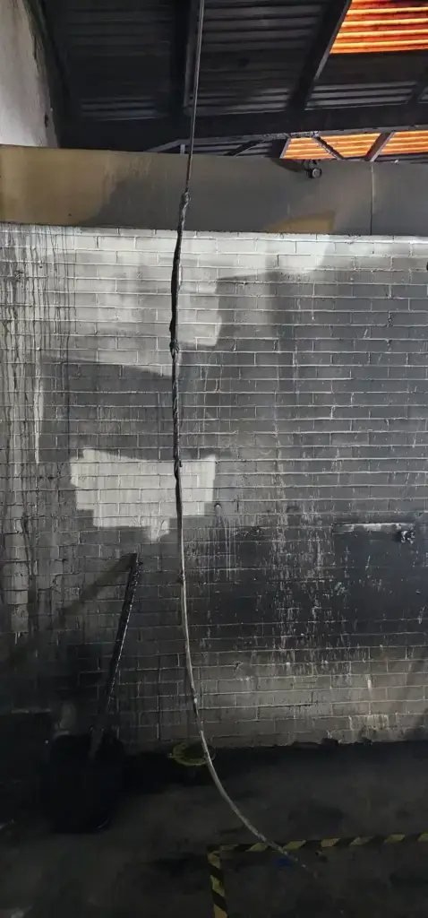 Smoke damaged wall.