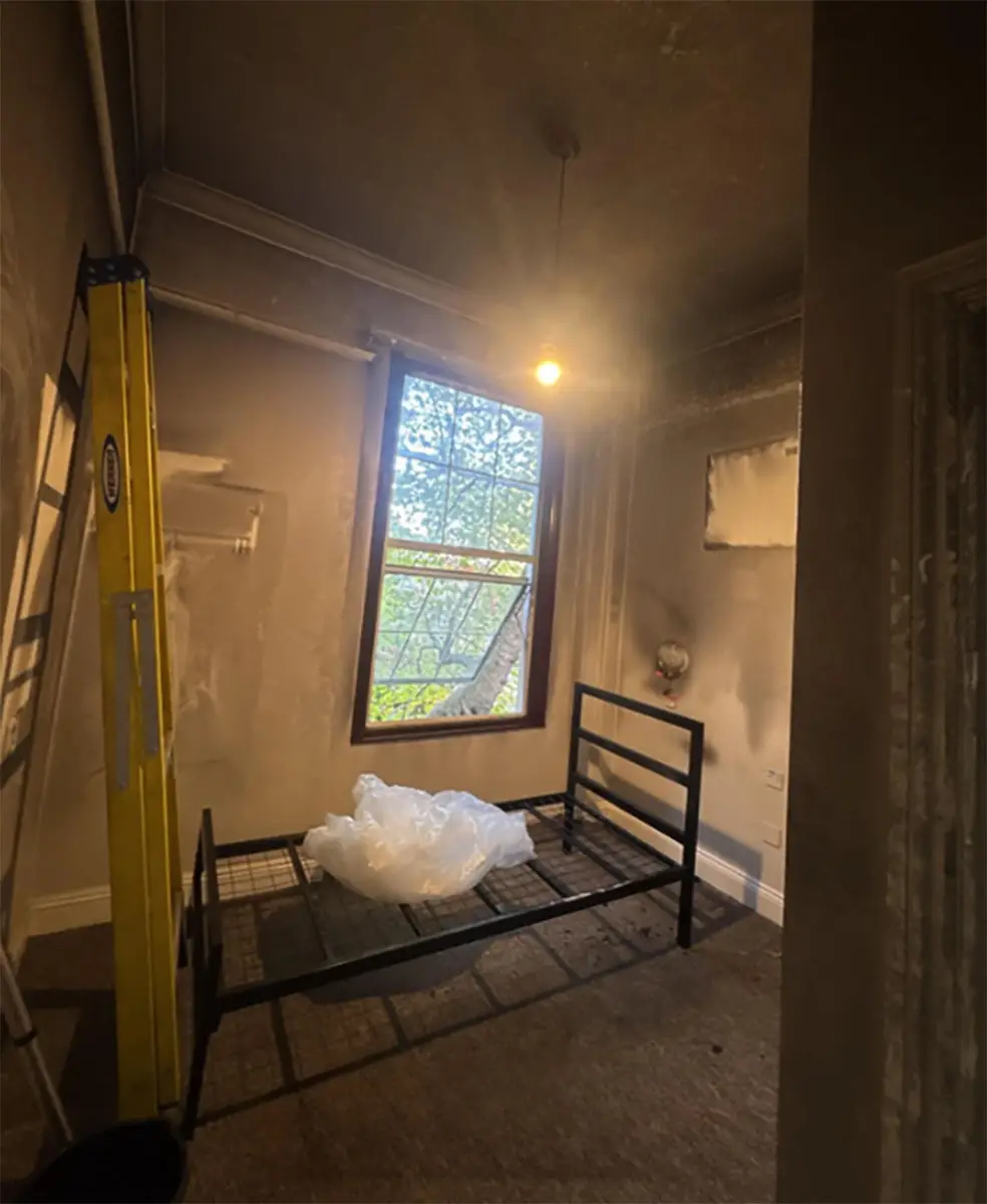 Rapid fire damage clean-up for London hotel room