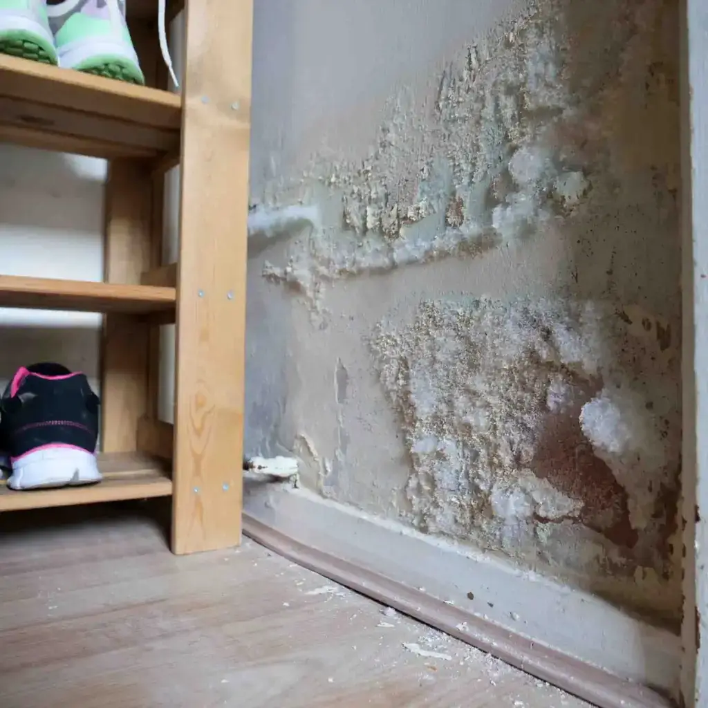 Rising damp marks.