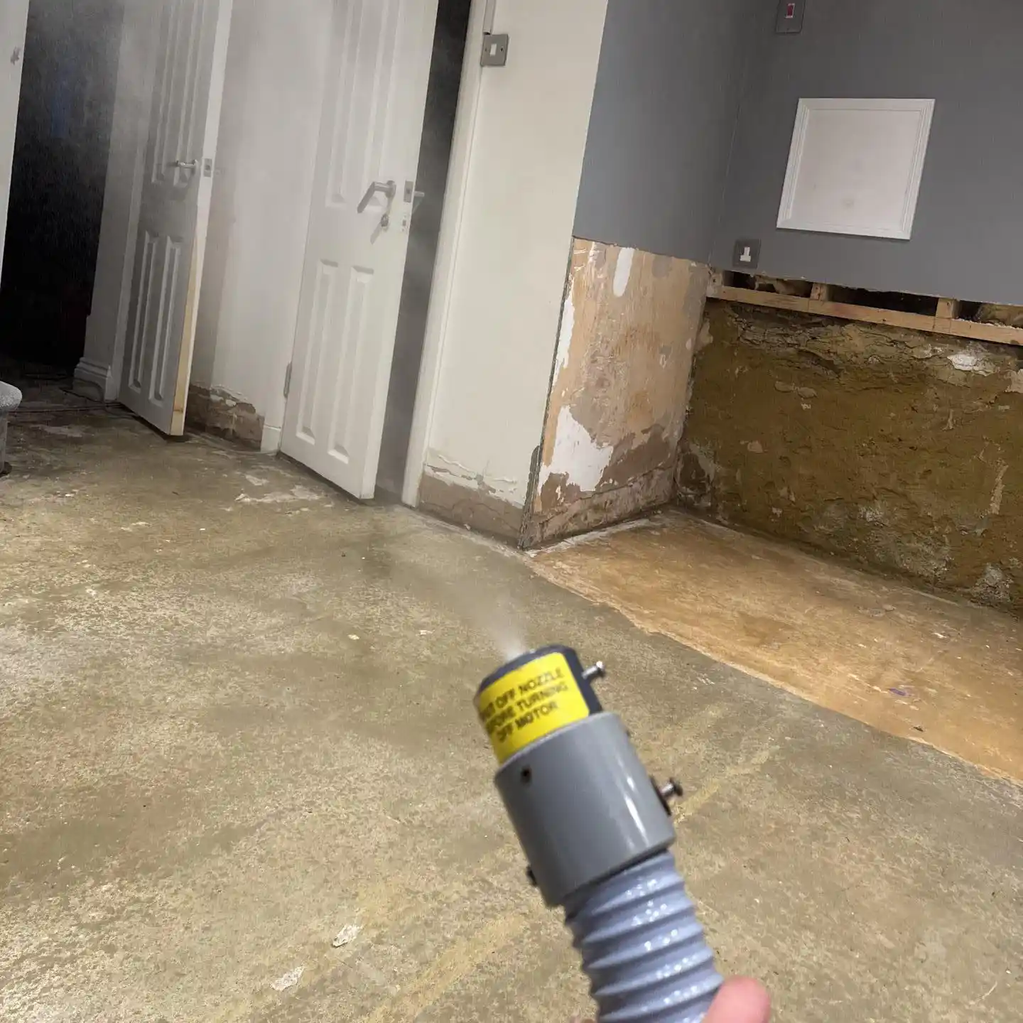 Residential sewage decontamination & basement strip-out in Woodford Green